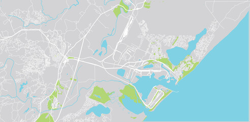 Urban vector city map of Richards Bay, South Africa.