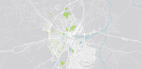 Urban vector city map of Bloemfontein, South Africa.