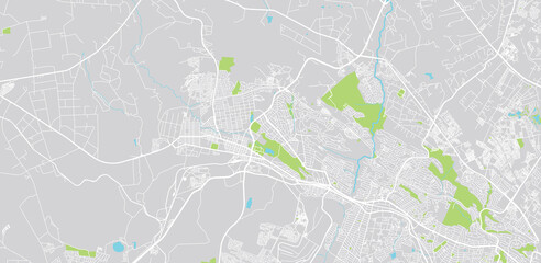 Urban vector city map of Krugersdorp, South Africa.