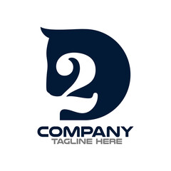 Two horses logo.Vector illustration.