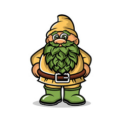 Cartoon Dwarf Mascot logo.Vector illustration.