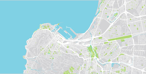 Naklejka premium Urban vector city map of Cape Town, South Africa.