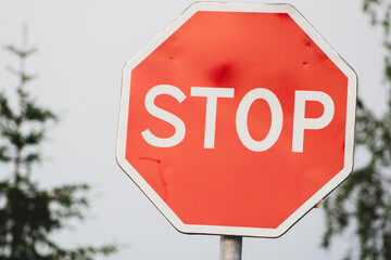 stop sign on the road