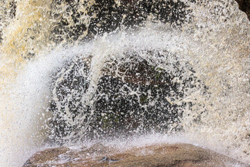 Water from Gibraltar Falls hitting a rock on the way down