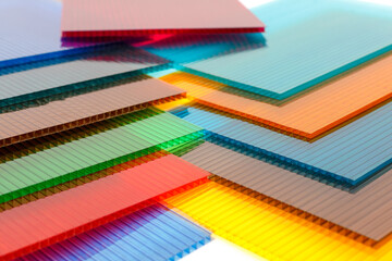 Polycarbonate plastic sheets panels images. PC hollow sheet for translucent roofing. Many colors