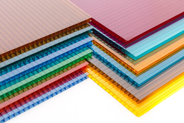 Polycarbonate plastic sheets panels images. PC hollow sheet for translucent roofing. Many colors