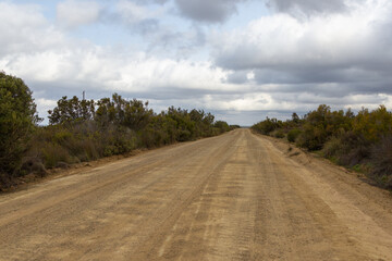 Fototapeta na wymiar Gravel Road north of Nieuwoudtville, Northern Cape, South Africa
