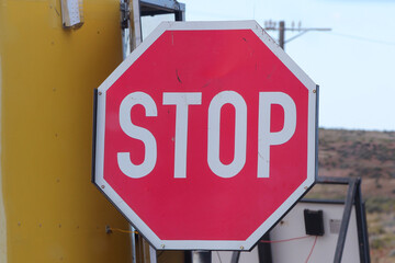 South African Stop Sign close to VanRhynsdorp, Western Cape, South Africa