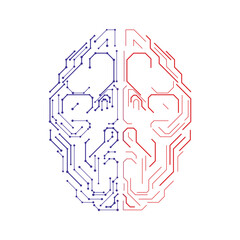 Artificial Intelligence illustration. Innovation brain