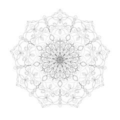 Fine art decorative geometrical symmetrical monochrome pattern/ornament/mandala