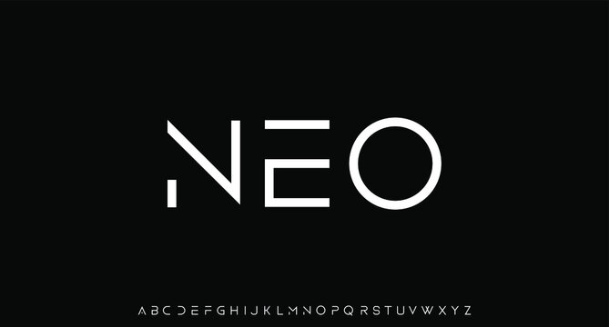 NEO, Futuristic Modern Geometric With Sharp Edges Font