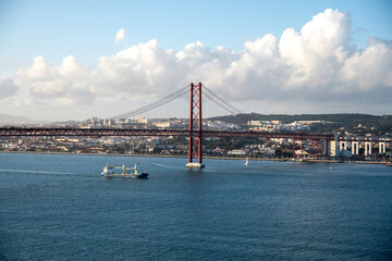 breathtaking views of the river and the bridge. Beautiful city in Portugal.