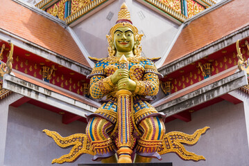 Fototapeta premium Angel statue in the temple,Ayutthaya , Thailand
