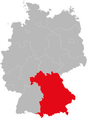 Fototapeta na wymiar Bavaria state isolated on Germany map. Business concepts and backgrounds.