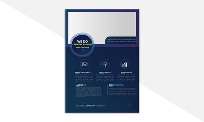 Template vector design for Brochure,  Corporate Presentation, Portfolio, Flyer, layout modern with blue color size A4, Front, Easy to use and edit.