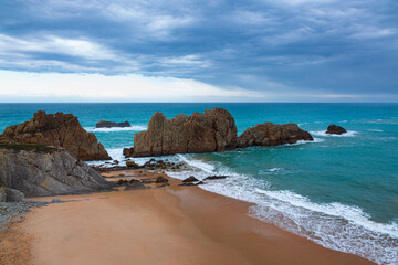 Arnia beach, Liencres Natural Park, Cantabria, Spain, Europe