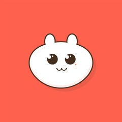 Smiling cute kawaii animal head, vector eps