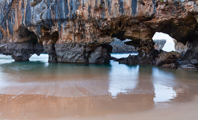 Cuevas del Mar beach, Llanes council, Cantabrian sea, Asturias, Spain, Europe