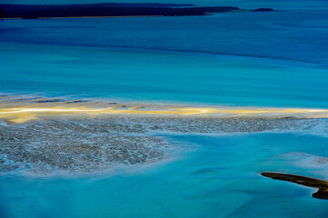 Beautiful sand strip on a low tide, Bissagos Archipelago (Bijagos), Guinea Bissau.  UNESCO Biosphere Reserve