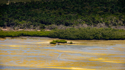 Aerial view of the Bissagos Archipelago (Bijagos), Guinea Bissau.  UNESCO Biosphere Reserve