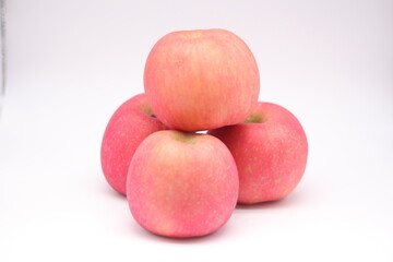 red apples on a white background