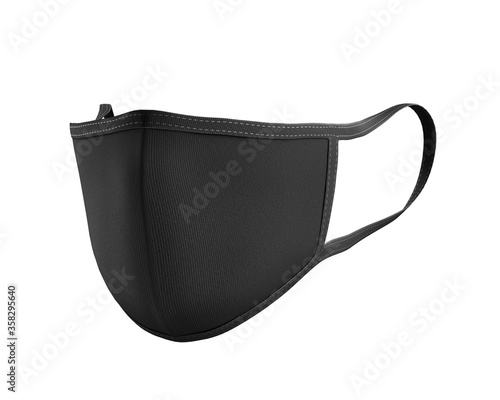 Download Black Face Mask Mockup Dark Dust Mask 3d Rendering Isolated On White Background Wall Mural Mostafa