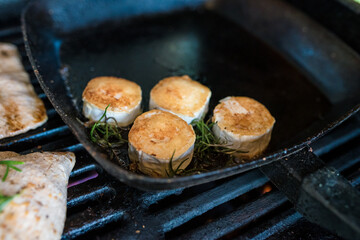 delicious grilled goat cheese, making summer grill food outside