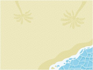 砂浜と海の風景イラスト