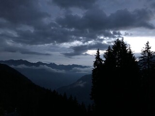 clouds over the mountains