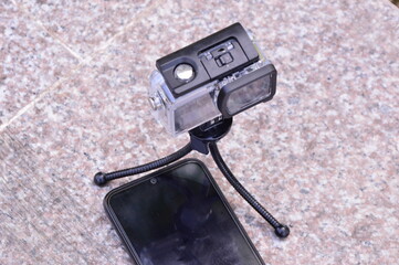 photo camera on tripod