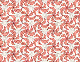 Geometric floral seamless vector pattern, Flowers and leaves botanical garden background texture.