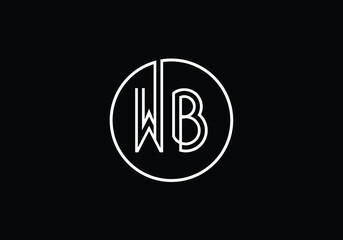 Initial Monogram Letter W B Logo Design Vector Template. WB Letter Logo Design