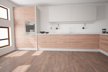 modern kitchen interior design. 3D illustration