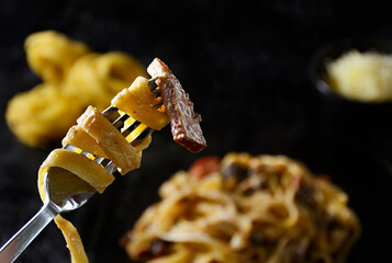 Pasta fetuccini and cheese