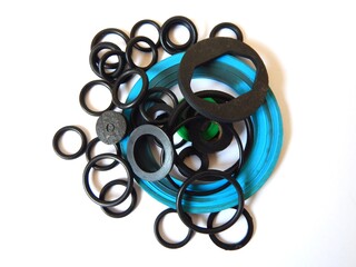 Rubber o-ring gaskets for plumbing. The rubber sealing rings for joint seals. - 358300025