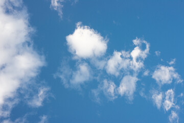 blue sky fluffy clouds heaven