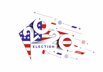 Election day. Usa debate of president voting 2020. Election voting poster. Vote 2020 in USA, banner design.