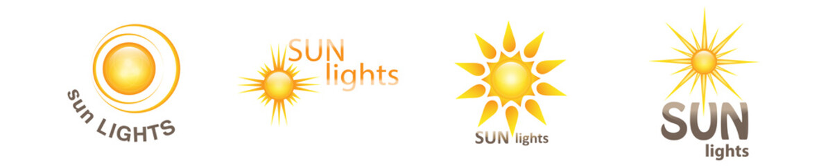 Abstract Sun Logo And Icon Set - Isolated On White Background, Vector Illustration. Abstract Sun Logo And Icons For Solar Energy Logo And Sunburst Icon Design. Abstract Sun, Vector Illustration