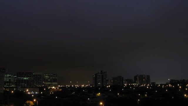 Dawn with a very active thunderstorm passing through over Mississauga, Canada. Timelapse starting an hour before, and ending a half hour after sunrise.
