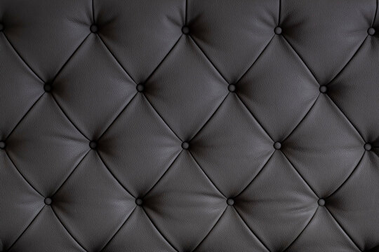 Luxurious black leather chesterfield texture furniture with buttons