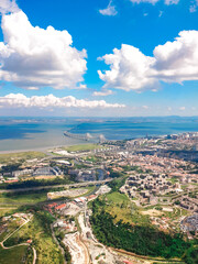 Fototapeta premium aerial view of the city