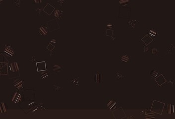 Light Pink vector background with triangles, circles, cubes.