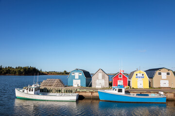Lobster barns and boats of Prince Edward Island