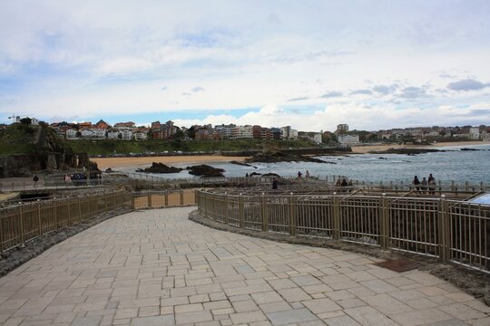 Playa  del Sardinero desde el Palacio de la Magdalena en Santander