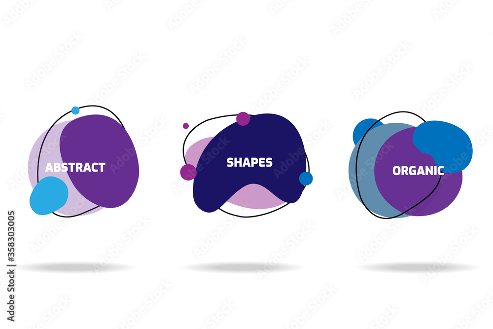 Aufkleber set of abstract modern graphic elements. dynamical colored forms and line. gradient abstract banners