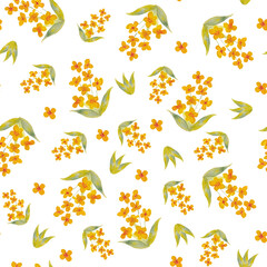 Wildflowers and herbs watercolor. summer time. Seamless floral watercolor pattern. For paper, cover, fabric, gift wrap, wall art, home decor. Simple vector surface pattern design