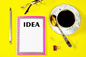 The idea of the inscription of the text in Notepad. An unexpected successful main concept that...