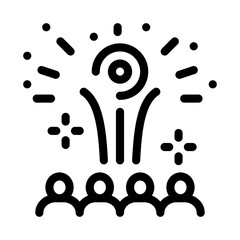 contemplation by people of fireworks icon vector. contemplation by people of fireworks sign. isolated contour symbol illustration