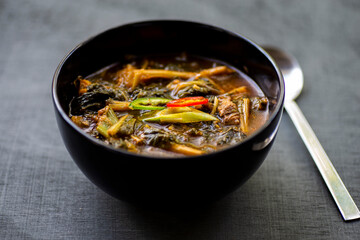 Soybean Paste Soup with Dried Radish Leaves