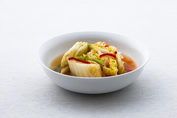 Korean traditional food water kimchi which is called Baek-kimchi